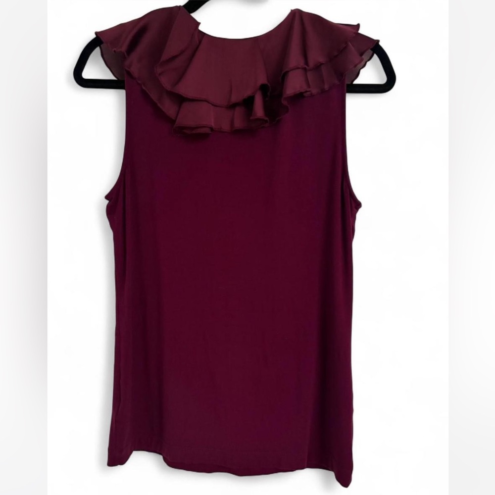 Ralph Lauren Plum Ruffled Blouse - Picture 2 of 4